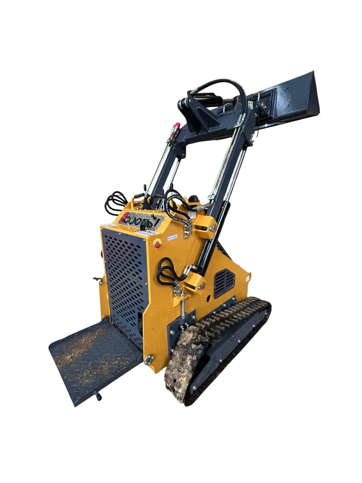 Mini Cargador BMS380 con Bandas, Bote 0.15 m³ Tipo Bobcat