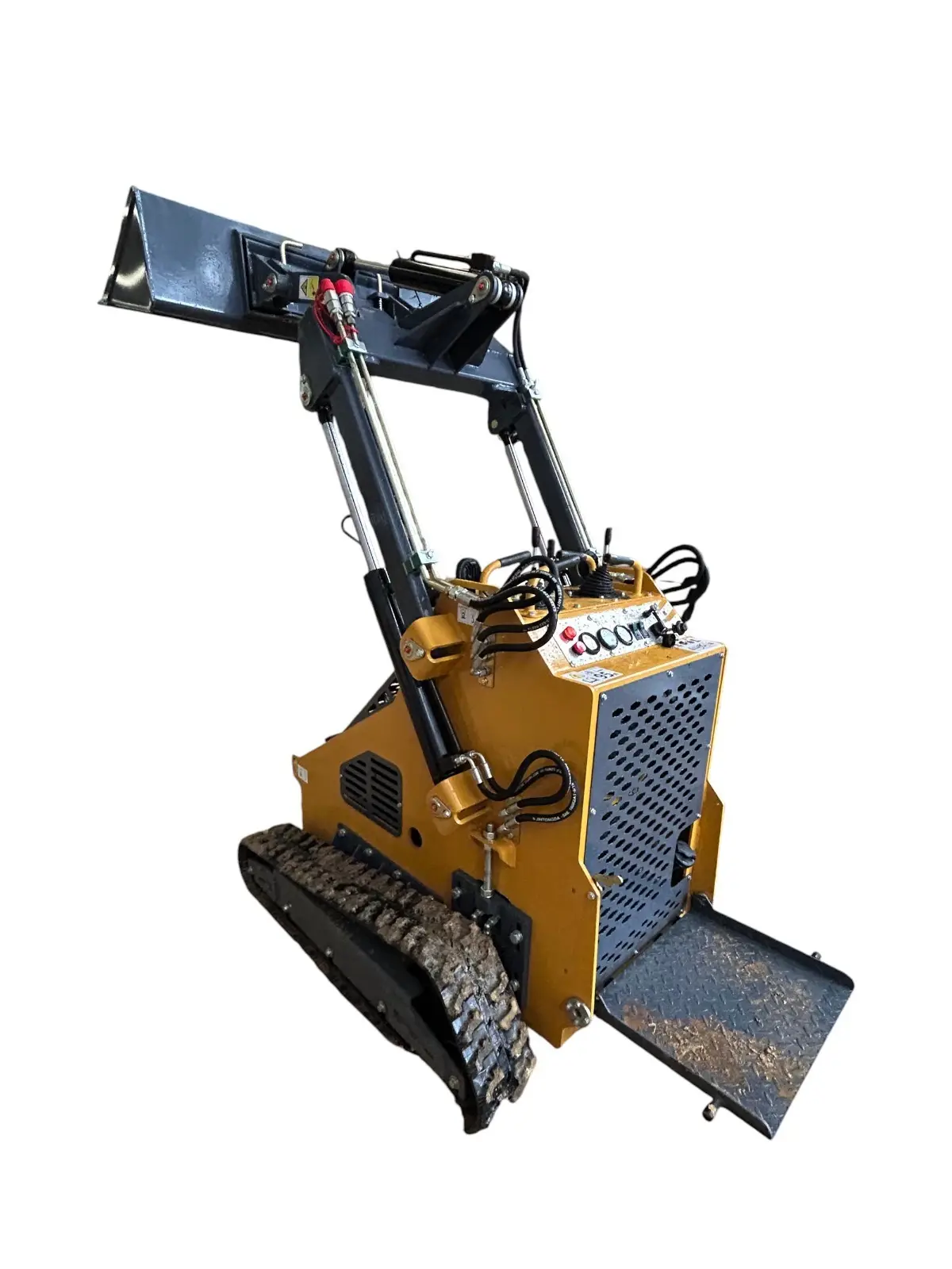 Mini Cargador BMS380 con Bandas, Bote 0.15 m³ Tipo Bobcat